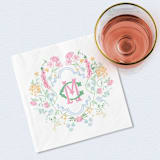 "Bright Spring Floral Monogrammed Napkin" - Napkins in multicolorassorted-colors by Papel Custom Design