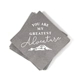 "Greatest Adventure Napkin Pack, cocktail size, pack of 50" - Napkins in gray by ForYourParty