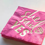 "She Said Yes Napkin Pack, cocktail size, pack of 50" - Napkins in pink by ForYourParty