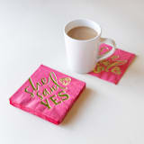 "She Said Yes Napkin Pack, cocktail size, pack of 50" - Napkins in pink by ForYourParty