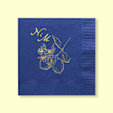 "Initials Lemon Napkin, cocktail size, set of 100" - Napkins in blue by ForYourParty