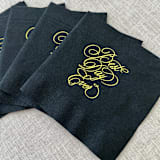 "Foil napkins (Best day ever) | Gold foil, black napkins | Set of 20" - Napkins in black by Maria Ferrer G.