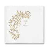 "Custom Hanging Vines Premium Napkin - Beverage - Pack of 100" - Napkins in white by Papel Custom Design