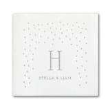 "Custom Simply Dots Premium Napkin - Beverage - Pack of 100" - Napkins in white by Papel Custom Design