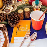 ""Give Thanks" Guest Napkins - Set of 16" - Napkins in orange by Jollity and Co