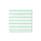 "Frenchie Stripes Petite Napkins" - Napkins in green by Jollity and Co