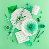 "Frenchie Stripes Petite Napkins" - Napkins in green by Jollity and Co