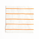 "Clementine Frenchie Striped Large Napkins" - Napkins in orange by Jollity and Co