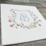 "Custom Spring Wildflowers Wedding Crest- Pack of 100" - Napkins in white by Papel Custom Design