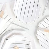 "Silver Metallic Frenchie Stripes Petite Napkins" - Napkins in silver by Jollity and Co