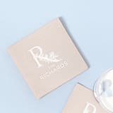 "Floral Family Name Napkin, cocktail size, set of 100" - Napkins in beige by ForYourParty