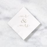 "Classic Mr and Mrs Napkin Pack, cocktail size, pack of 20" - Napkins in white by ForYourParty