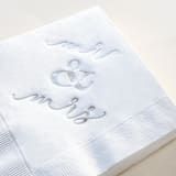 "Classic Mr and Mrs Napkin Pack, cocktail size, pack of 20" - Napkins in white by ForYourParty