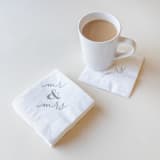 "Classic Mr and Mrs Napkin Pack, cocktail size, pack of 20" - Napkins in white by ForYourParty