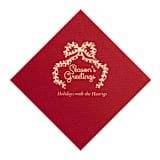 "Season's Greetings Customizable Bow Napkins, Set of 50" - Napkins in red by ForYourParty