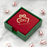 "Season's Greetings Customizable Bow Napkins, Set of 50" - Napkins in red by ForYourParty
