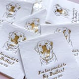 "Pregnancy Announcement Party Napkin | Dog Mom Baby Shower Napkin | Set of 50" - Napkins in multicolorassorted-colors by Alyssa Cook
