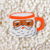 "Baking Spirits Bright Brown Santa Mug Large Napkins - Set of 16" - Napkins in multicolor by Jollity and Co