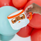 "Baking Spirits Bright Brown Santa Mug Large Napkins - Set of 16" - Napkins in multicolor by Jollity and Co