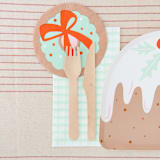 "Baking Spirits Bright Cookie Petite Napkins - Set of 16" - Napkins in green by Jollity and Co