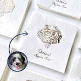 "Personalized Pet Portrait Bar Napkin | Set of 50 | Dog Illustration Cocktail Napkin" - Napkins in white by Alyssa Cook