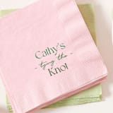 "Modern Knot Tying Bridal Shower Napkin, cocktail size, set of 100" - Napkins in pink by ForYourParty