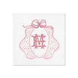 "Pink Bib Personalized Baby Shower Napkins" - Napkins in white by Papel Custom Design