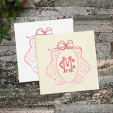 "Pink Bib Personalized Baby Shower Napkins" - Napkins in white by Papel Custom Design