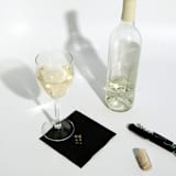 "Minimal Wine Glasses Napkin, cocktail size, set of 50" - Napkins in black by ForYourParty