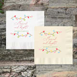 "Custom Married and Bright Christmas Wedding Napkins- Pack of 100" - Napkins in white by Papel Custom Design