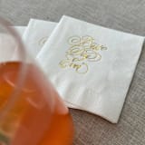 "Foil napkins (Best day ever) | Gold foil, white napkins | Set of 20" - Napkins in white by Maria Ferrer G.
