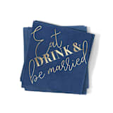 "Eat, Drink and Be Married Napkin Pack, cocktail size, pack of 50" - Napkins in blue by ForYourParty