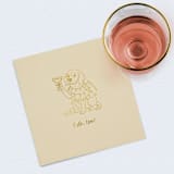 "Personalized Beagle with Pet Name Holiday Wedding Napkin - “I Do, Too!”" - Napkins in beige by Papel Custom Design