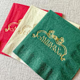 "Merry Christmas foil cocktail napkins - Assorted colors (Set of 20)" - Napkins in multicolorassorted-colors by Orchid Studio