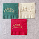 "Merry Christmas foil cocktail napkins - Assorted colors (Set of 20)" - Napkins in multicolorassorted-colors by Orchid Studio