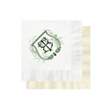 "Botanic Greenery Crest Napkins - Pack of 100" - Napkins in multicolorassorted-colors by Papel Custom Design