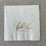 "Foil napkins (Cheers) | Gold foil, white napkins | Set of 20" - Napkins in white by Maria Ferrer G.