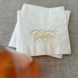 "Foil napkins (Cheers) | Gold foil, white napkins | Set of 20" - Napkins in white by Maria Ferrer G.