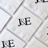 "Monogram Beverage Napkin | Personalized Initials | Set of 50" - Napkins in white by Alyssa Cook