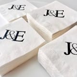 "Monogram Beverage Napkin | Personalized Initials | Set of 50" - Napkins in white by Alyssa Cook
