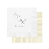 "Diagonal Custom Mr. & Mrs. Napkin - Pack of 100" - Napkins in multicolorassorted-colors by Papel Custom Design