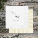 "Diagonal Custom Mr. & Mrs. Napkin - Pack of 100" - Napkins in multicolorassorted-colors by Papel Custom Design
