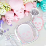 "Pastel Skull Large Napkins - Set of 16" - Napkins in white by Jollity and Co