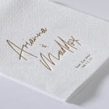 "Uniquely Yours Premium Custom Napkin - Guest Towel - Pack of 100" - Napkins in white by Papel Custom Design