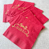 "Merry Christmas foil cocktail napkins - Red Napkins (Set of 20)" - Napkins in red by Orchid Studio