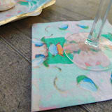 "Monet's Garden Green Cocktail Napkins, 20 Per Pack" - Napkins in green by Laura Park