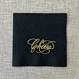 "Foil napkins (Cheers) | Gold foil, black napkins | Set of 20" - Napkins in black by Maria Ferrer G.