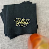 "Foil napkins (Cheers) | Gold foil, black napkins | Set of 20" - Napkins in black by Maria Ferrer G.