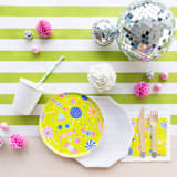 "It's A Birthday Candy Print Petite Napkins - Set of 16" - Napkins in yellow by Jollity and Co