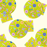 "It's A Birthday Candy Print Petite Napkins - Set of 16" - Napkins in yellow by Jollity and Co